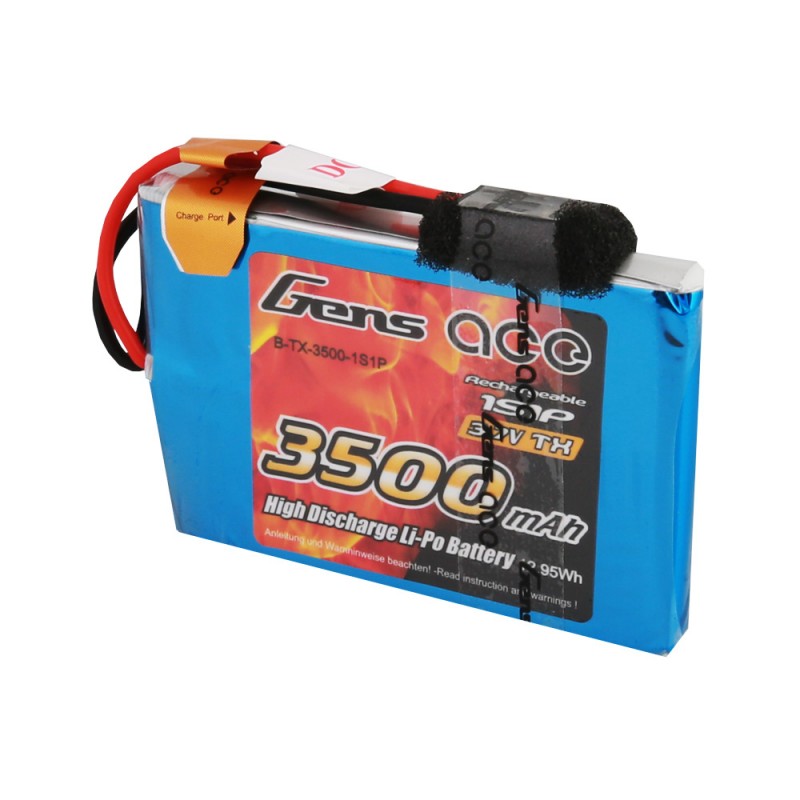 Batería LiPo Gens Ace 1s 3.7V 3500mAh 1C Emisora RC