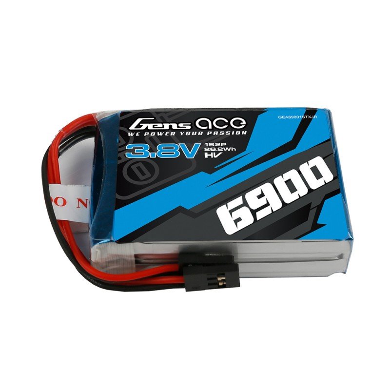 Batería LiPo Gens Ace 1s 3.8V 6900mAh 1C Emisora RC (Graupner Compatible)