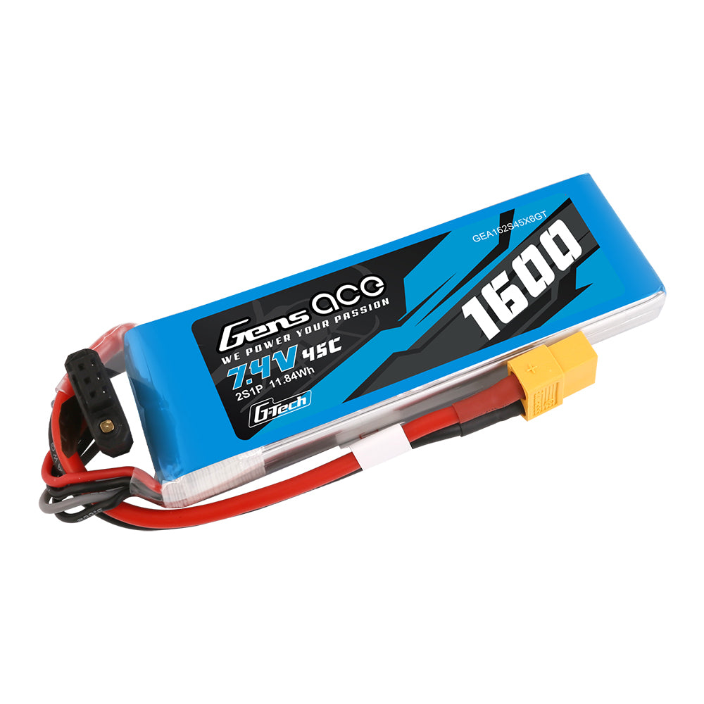 Batería LiPo Gens Ace G-Tech 2s 7.4V 1600mAh 45C