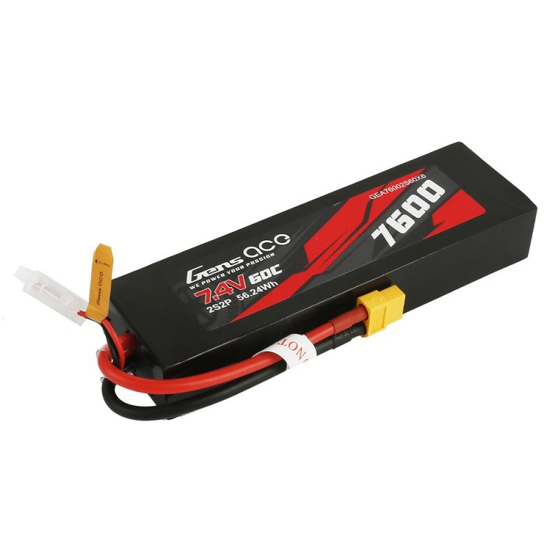 Gens ACE 7600mAh 7.4V 60C HardCase Lipo Battery