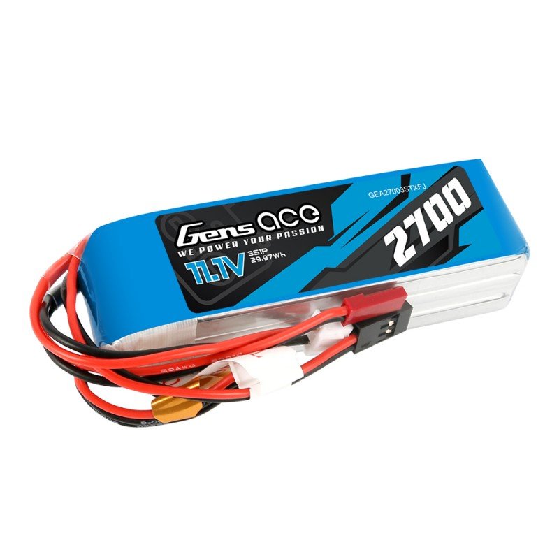 Batería LiPo Gens Ace 3s 11.1V 2700mAh 1C Emisora RC