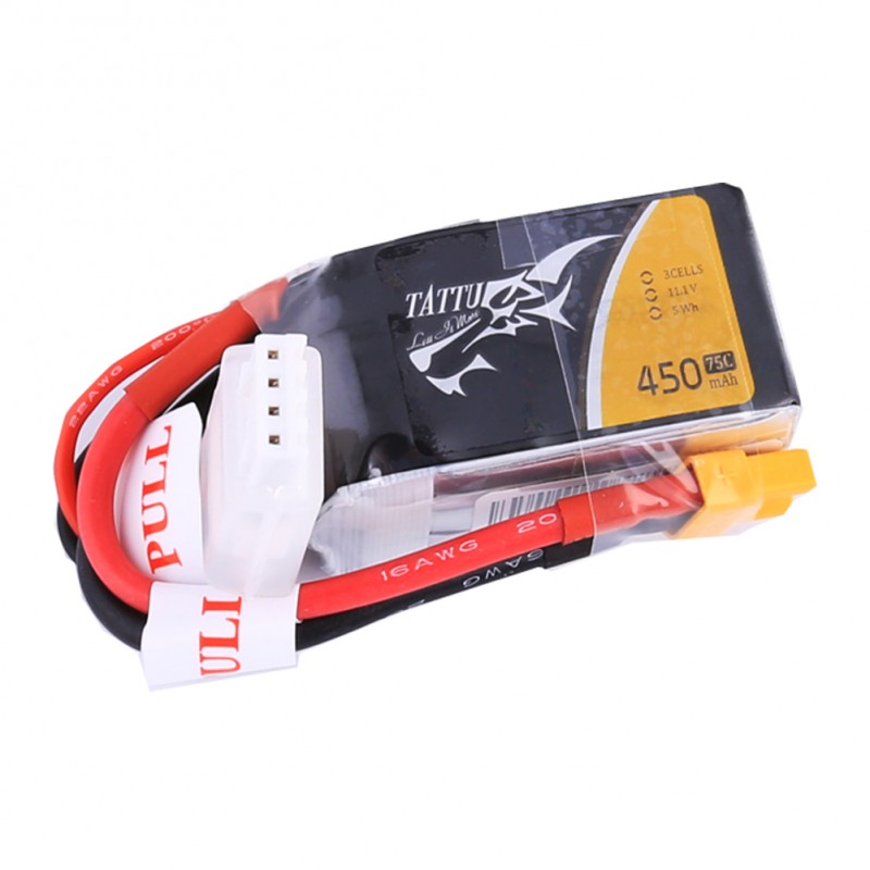 TATTU 450mAh 3S 11.1V 75C Lipo Battery