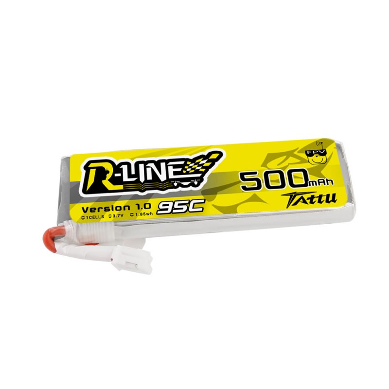 TATTU 500mAh 1S 3.7V 95C Lipo Battery R-Line