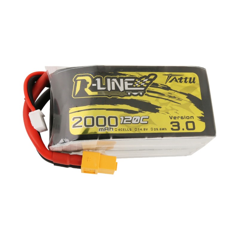 TATTU 2000mAh 4S 14.8V 120C Lipo Battery R-Line V3.0