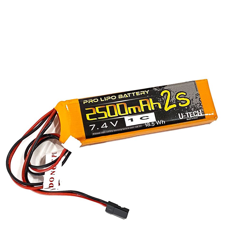 U-TECH PRO 2s 7.4V 2500mAh 1C - TX/RX LiPo Battery