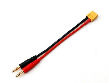 XT60 Male to 4mm Banana Plug Charge Lead (100mm)