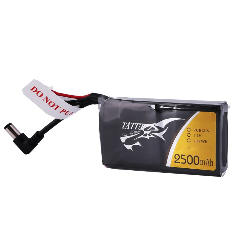 TATTU 2500mAh 10C 7.4V 2s Lipo Battery - Connector DC for Fatshark Goggles