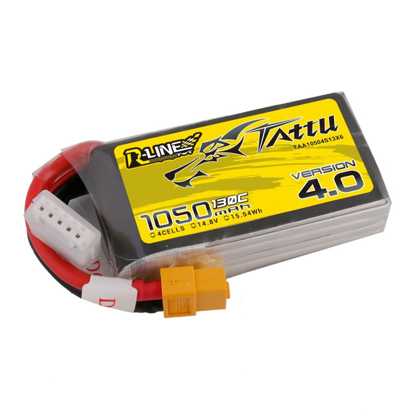 TATTU R-Line V4.0 1050mAh 14.8V 4s 130C LiPo Battery