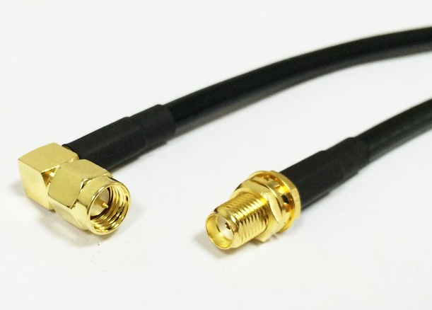 RF SMA Male Plug Right Angle To SMA Female Jack Straight Pigtail Cable RG58 50CM