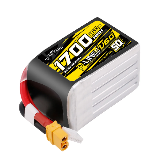 Tattu R-Line V6 1700mAh 160C 22.2V 6S1P LiPo Battery with XT60 [SQ]