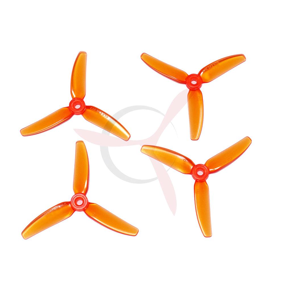 HQ Durable Prop  4X4.3X3V1S Tri-blade Light Orange (2 pairs )