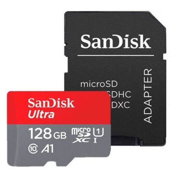 nacido Infidelidad Cena Tarjeta MicroSD SanDisk ULTRA 128GB A1 Clase 10 con Adaptador microSDXC⠀