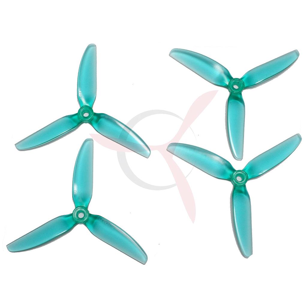 HQ Durable Prop  5x4.8X3 V1S Tri-blade Light Turquoise (2 pairs )