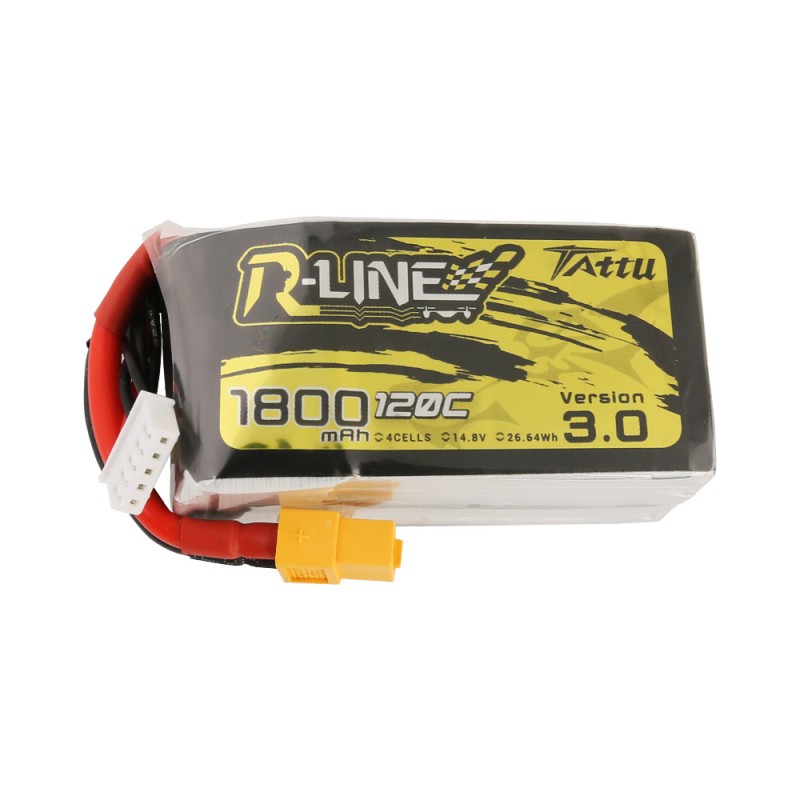 TATTU 1800mAh 4S 14.8V 120C Lipo Battery R-Line V3.0