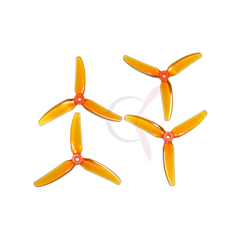 Hélices HQ Resistentes 5X4.3X3 V1S Tri-pala Naranja Claro ( 2 Parejas)
