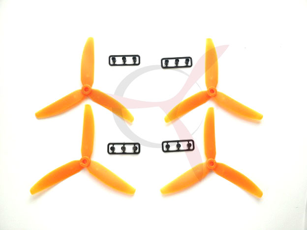 3 blade ABS  multicopter propeller  5x3 CW/CCW orange (2 pairs)